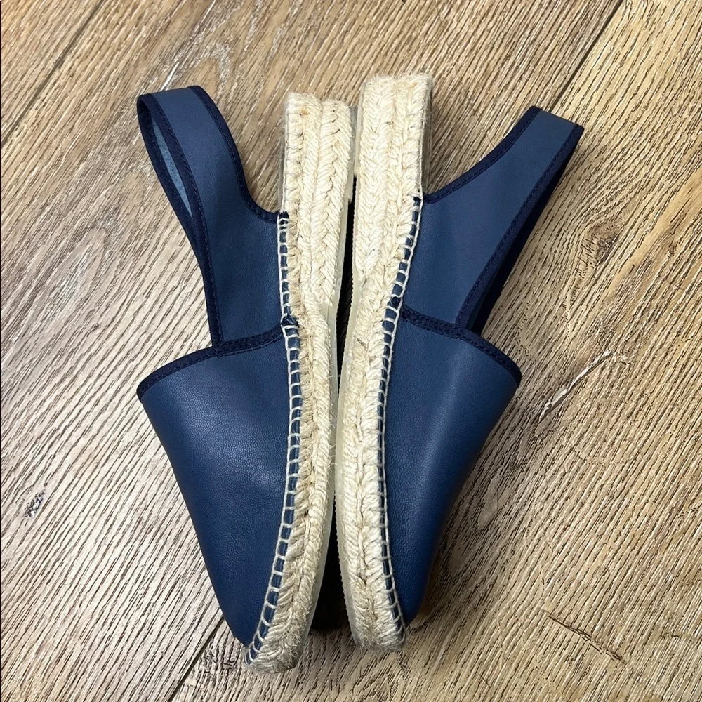 Gaimo Blue Leather Slingback Espadrilles Size 39/8.5US